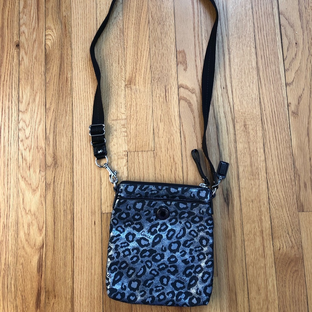 Coach Leopard Print Metallic Crossbody